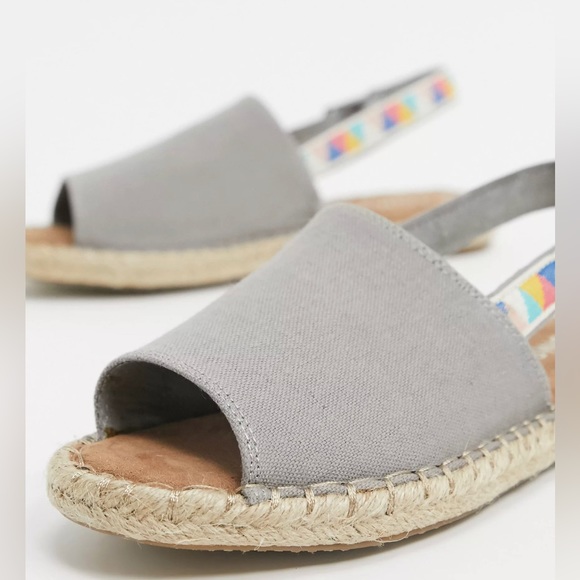 Toms Shoes - Toms Womens Sandals Clara Espadrille Hemp Grey Tribal Slingbacks Sandals - NWOT